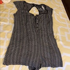 Black and off white romper